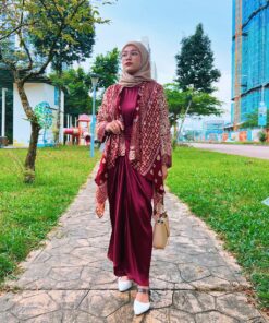 Batik Kaftan Viscose in Maroon