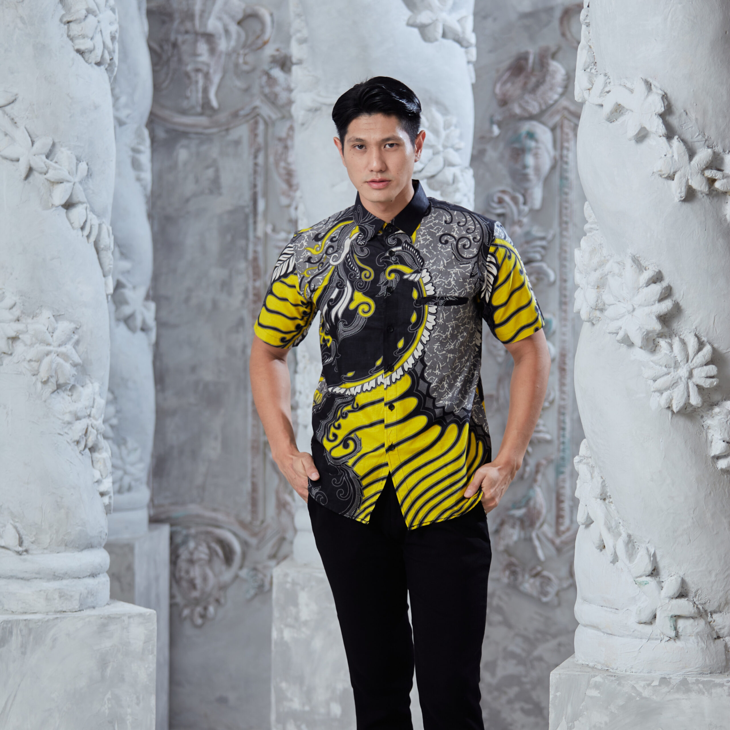 Kemeja Batik Lelaki RYAN 2.0 - YELLOW
