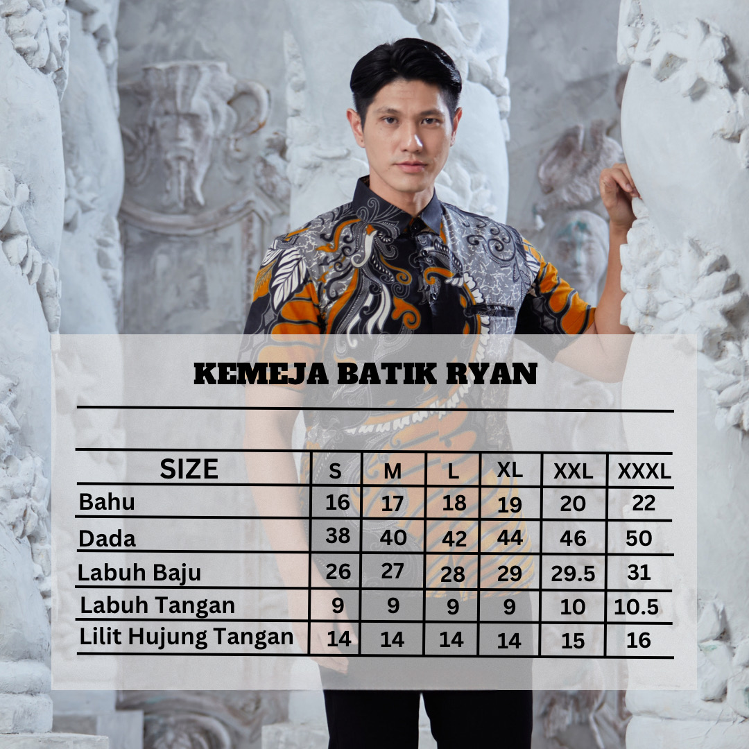 Kemeja Batik Lelaki RYAN 2.0 - ORANGE - Image 4