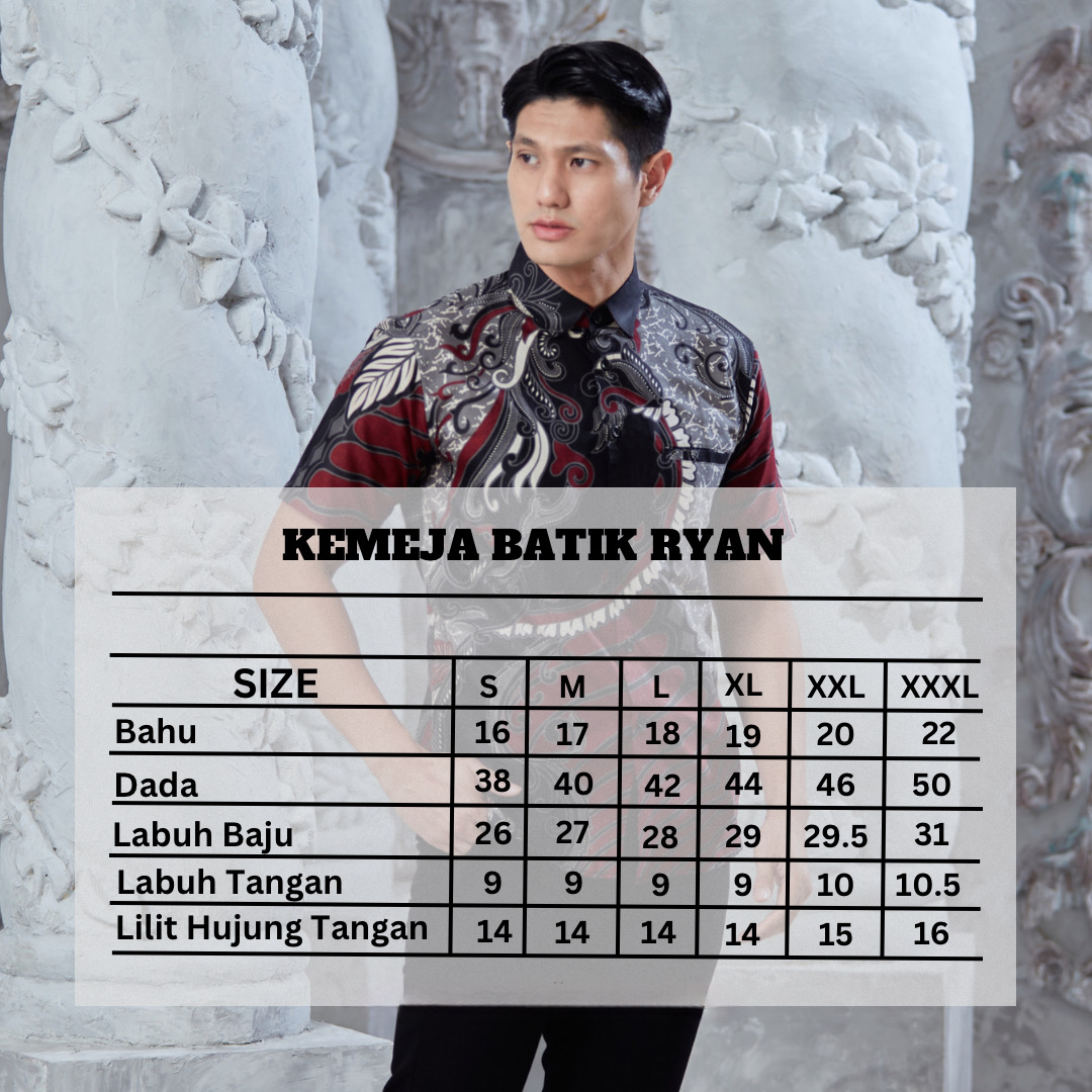 Kemeja Batik Lelaki RYAN 2.0 - MAROON - Image 4