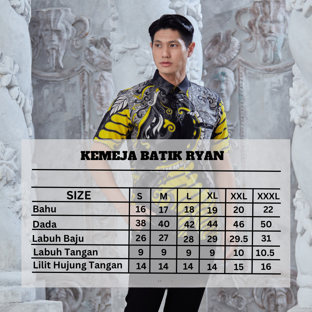 Kemeja Batik Lelaki RYAN 2.0 - YELLOW - Image 4